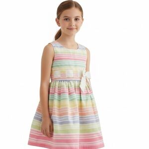 NWT Bonnie Jean Pastel Stripe Party Dress – Size 14